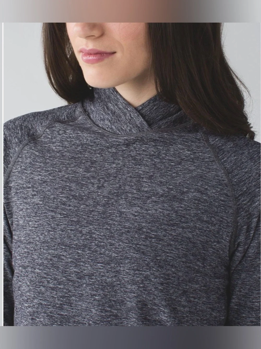 Lululemon Warm Your Core Long Sleeve Tee, Heathered Black, Size 12